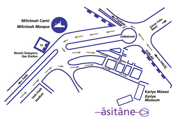 Asitane Restaurant Harita, Yol Tarifi